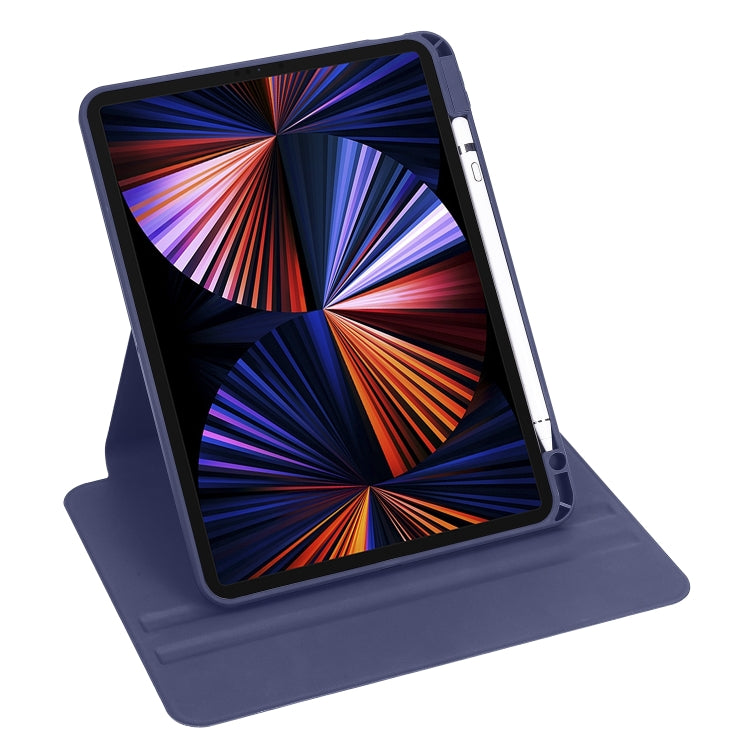 For iPad Air 13 2025 / 2024 Acrylic 360 Degree Rotation Holder Leather Tablet Case(Dark Blue) - free shipping - PMC TechLife - Order now!