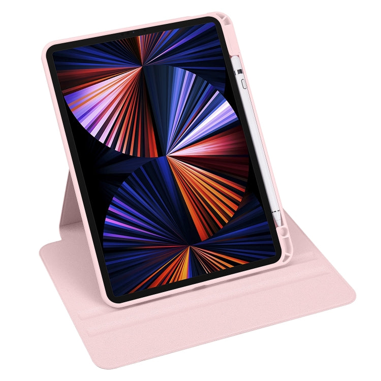 For iPad Pro 11 2024 Acrylic 360 Degree Rotation Holder Leather Tablet Case(Sand Pink) - iPad Pro 11 2024 Cases by PMC TechLife | Online Shopping South Africa | PMC TechLife | Buy Now Pay Later Mobicred