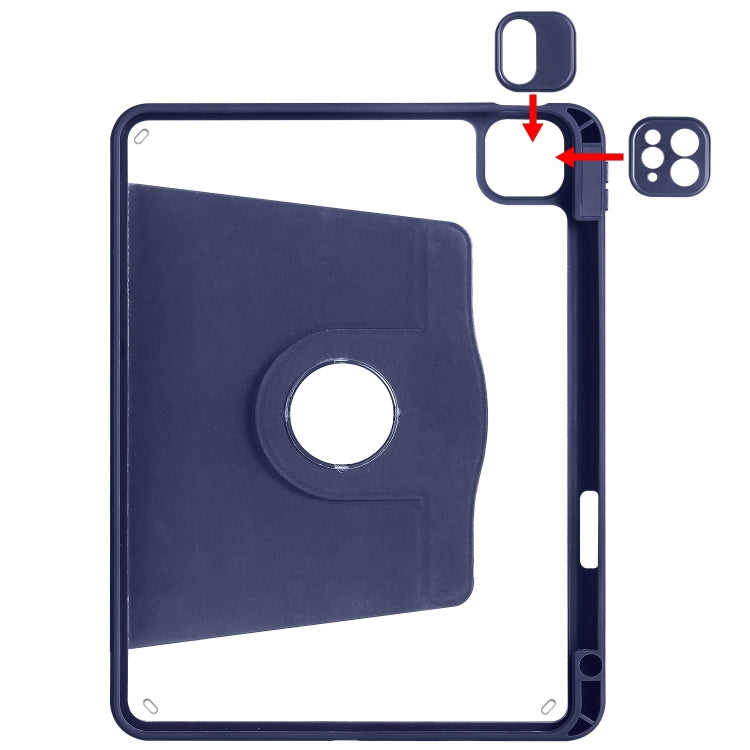 For iPad Pro 13 2024 Acrylic 360 Degree Rotation Holder Leather Tablet Case(Dark Blue) - iPad Pro 13 2024 Cases by PMC TechLife | Online Shopping South Africa | PMC TechLife | Buy Now Pay Later Mobicred