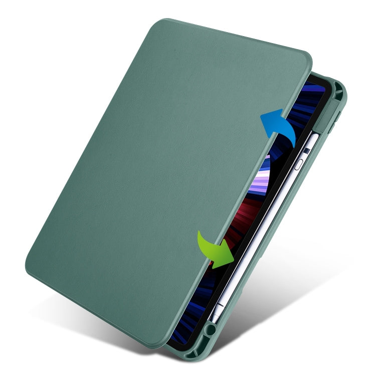 For iPad Pro 13 2024 Acrylic 360 Degree Rotation Holder Leather Tablet Case(Pine Green) - iPad Pro 13 2024 Cases by PMC TechLife | Online Shopping South Africa | PMC TechLife | Buy Now Pay Later Mobicred
