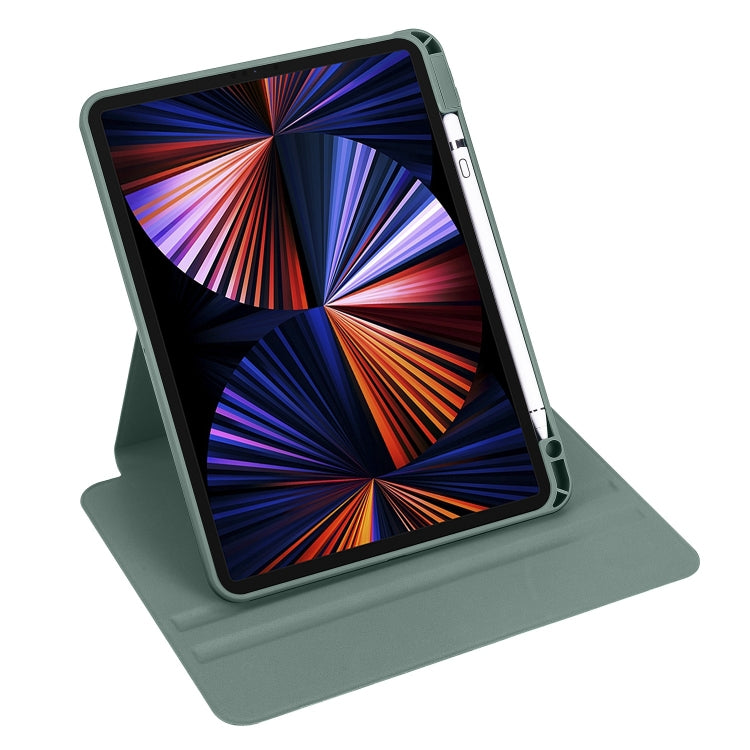 For iPad Pro 13 2024 Acrylic 360 Degree Rotation Holder Leather Tablet Case(Pine Green) - iPad Pro 13 2024 Cases by PMC TechLife | Online Shopping South Africa | PMC TechLife | Buy Now Pay Later Mobicred