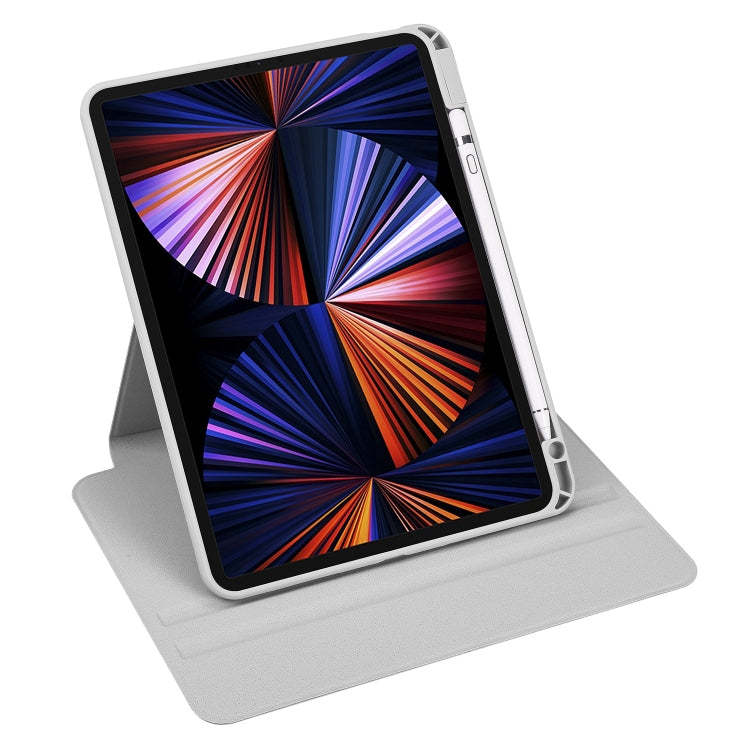 For iPad Pro 13 2024 Acrylic 360 Degree Rotation Holder Leather Tablet Case(Fog Grey) - iPad Pro 13 2024 Cases by PMC TechLife | Online Shopping South Africa | PMC TechLife | Buy Now Pay Later Mobicred