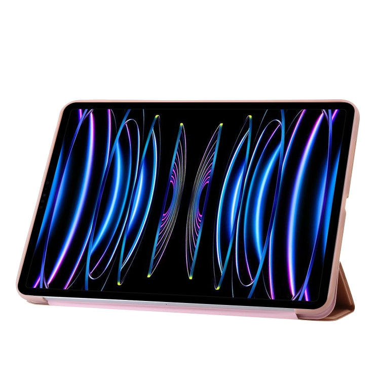 For iPad Pro 13 2024 Three-fold Holder Flip Tablet Leather Case(Rose Gold) - iPad Pro 13 2024 Cases by PMC TechLife | Online Shopping South Africa | PMC TechLife | Buy Now Pay Later Mobicred
