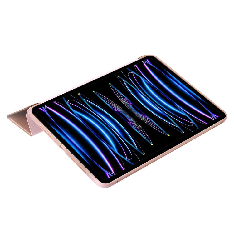 For iPad Pro 13 2024 Three-fold Holder Flip Tablet Leather Case(Rose Gold) - iPad Pro 13 2024 Cases by PMC TechLife | Online Shopping South Africa | PMC TechLife | Buy Now Pay Later Mobicred