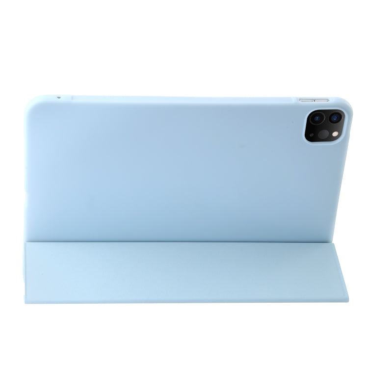 For iPad Pro 13 2024 Three-fold Holder Flip Tablet Leather Case(Sky Blue) - iPad Pro 13 2024 Cases by PMC TechLife | Online Shopping South Africa | PMC TechLife | Buy Now Pay Later Mobicred