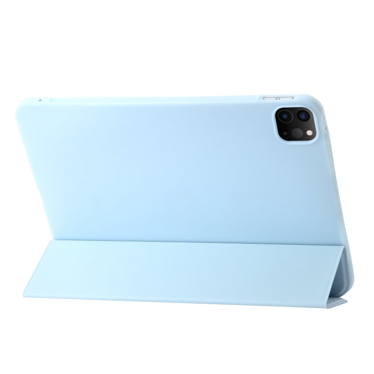 For iPad Pro 13 2024 Three-fold Holder Flip Tablet Leather Case(Sky Blue) - iPad Pro 13 2024 Cases by PMC TechLife | Online Shopping South Africa | PMC TechLife | Buy Now Pay Later Mobicred
