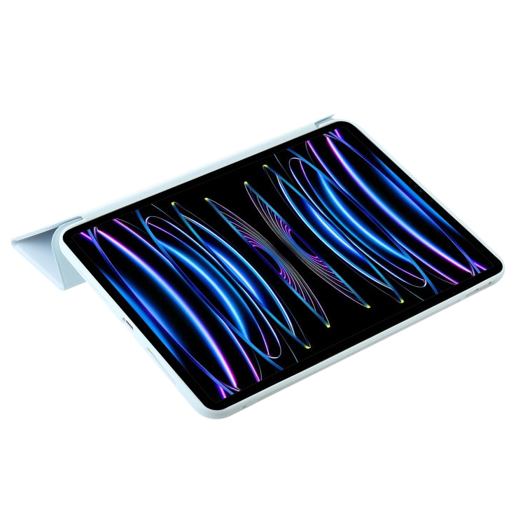 For iPad Pro 13 2024 Three-fold Holder Flip Tablet Leather Case(Sky Blue) - iPad Pro 13 2024 Cases by PMC TechLife | Online Shopping South Africa | PMC TechLife | Buy Now Pay Later Mobicred