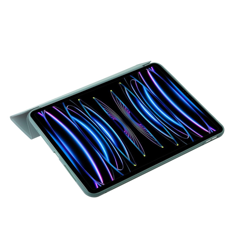 For iPad Pro 13 2024 Three-fold Holder Flip Tablet Leather Case(Dark Green) - iPad Pro 13 2024 Cases by PMC TechLife | Online Shopping South Africa | PMC TechLife | Buy Now Pay Later Mobicred