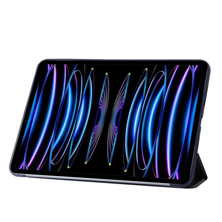 For iPad Pro 13 2024 Three-fold Holder Flip Tablet Leather Case(Dark Blue) - iPad Pro 13 2024 Cases by PMC TechLife | Online Shopping South Africa | PMC TechLife | Buy Now Pay Later Mobicred