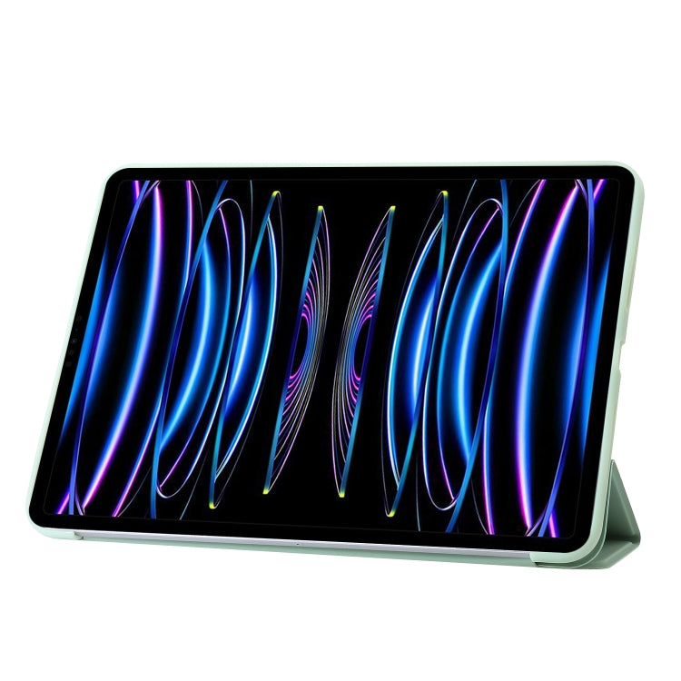 For iPad Pro 13 2024 Three-fold Holder Flip Tablet Leather Case(Mint Green) - iPad Pro 13 2024 Cases by PMC TechLife | Online Shopping South Africa | PMC TechLife | Buy Now Pay Later Mobicred