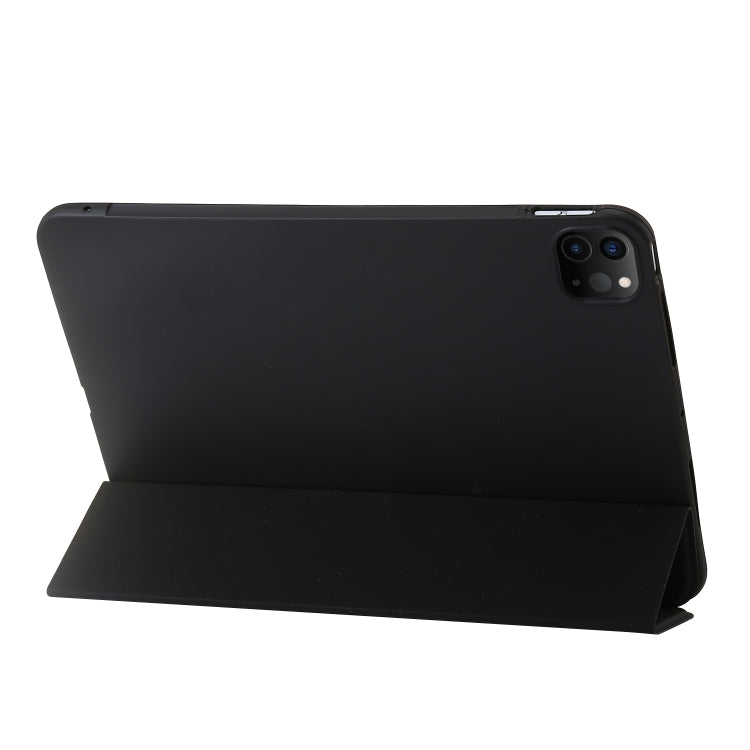 For iPad Pro 13 2024 Three-fold Holder Flip Tablet Leather Case(Black) - iPad Pro 13 2024 Cases by PMC TechLife | Online Shopping South Africa | PMC TechLife | Buy Now Pay Later Mobicred
