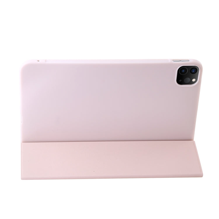 For iPad Pro 13 2024 Three-fold Holder Flip Tablet Leather Case(Light Pink) - iPad Pro 13 2024 Cases by PMC TechLife | Online Shopping South Africa | PMC TechLife | Buy Now Pay Later Mobicred