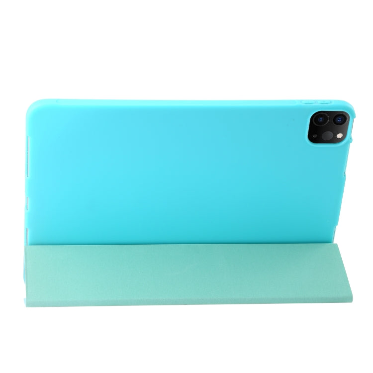 For iPad Pro 13 2024 Three-fold Holder Flip Tablet Leather Case(Mint Blue) - iPad Pro 13 2024 Cases by PMC TechLife | Online Shopping South Africa | PMC TechLife | Buy Now Pay Later Mobicred