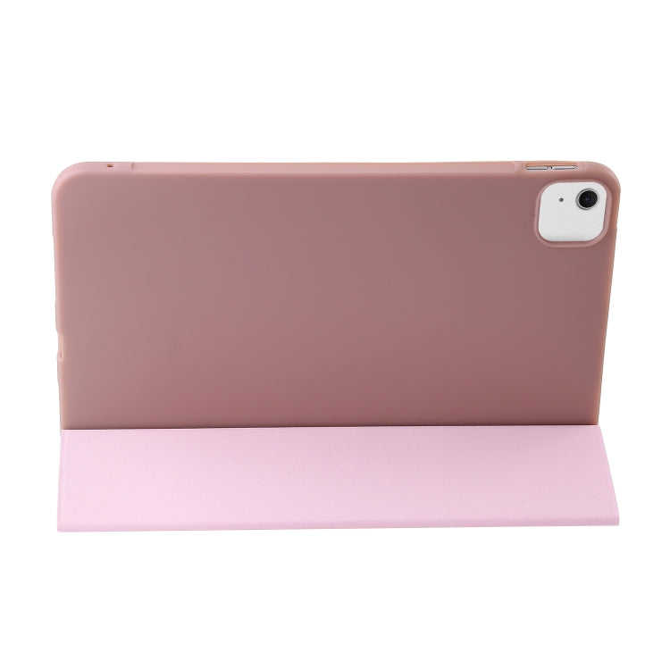 For iPad Air 13 2024 Three-fold Holder Flip Tablet Leather Case(Rose Gold) - iPad Air 13 2024 Cases by PMC TechLife | Online Shopping South Africa | PMC TechLife | Buy Now Pay Later Mobicred