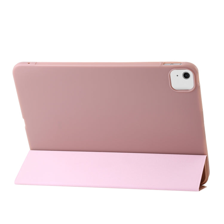 For iPad Air 13 2024 Three-fold Holder Flip Tablet Leather Case(Rose Gold) - iPad Air 13 2024 Cases by PMC TechLife | Online Shopping South Africa | PMC TechLife | Buy Now Pay Later Mobicred