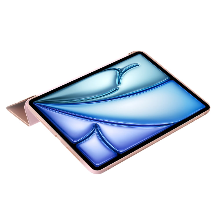 For iPad Air 13 2024 Three-fold Holder Flip Tablet Leather Case(Rose Gold) - iPad Air 13 2024 Cases by PMC TechLife | Online Shopping South Africa | PMC TechLife | Buy Now Pay Later Mobicred