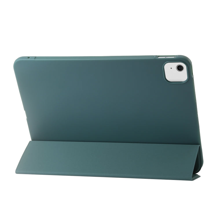 For iPad Air 13 2024 Three-fold Holder Flip Tablet Leather Case(Dark Green) - iPad Air 13 2024 Cases by PMC TechLife | Online Shopping South Africa | PMC TechLife | Buy Now Pay Later Mobicred