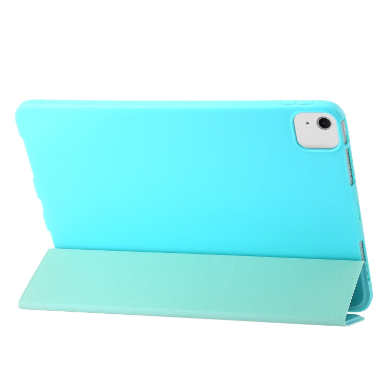 For iPad Air 13 2024 Three-fold Holder Flip Tablet Leather Case(Mint Blue) - iPad Air 13 2024 Cases by PMC TechLife | Online Shopping South Africa | PMC TechLife | Buy Now Pay Later Mobicred