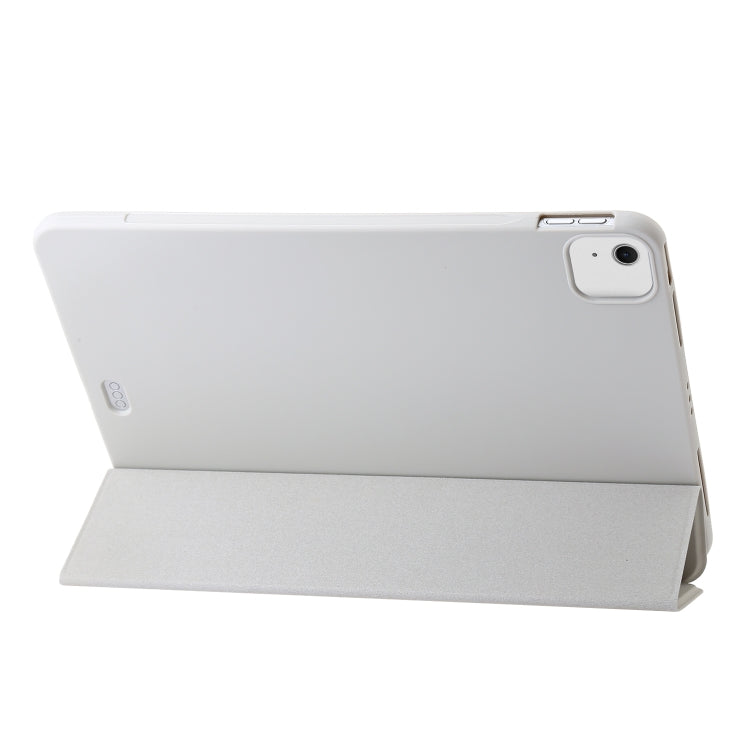 For iPad Air 13 2024 Three-fold Holder Flip Tablet Leather Case(Grey) - iPad Air 13 2024 Cases by PMC TechLife | Online Shopping South Africa | PMC TechLife | Buy Now Pay Later Mobicred