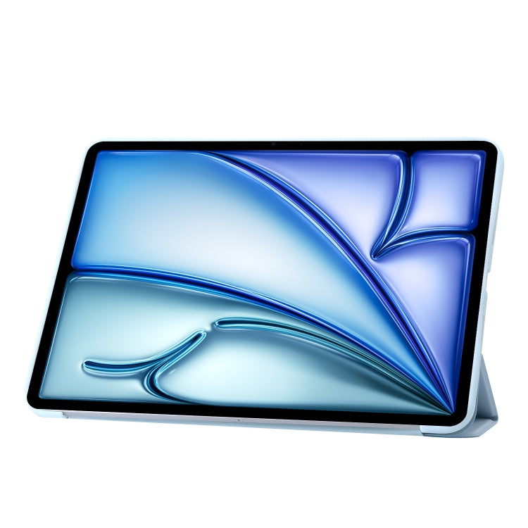 For iPad Air 11 2024 Three-fold Holder Flip Tablet Leather Case(Sky Blue) - iPad Air 11 2024 Cases by PMC TechLife | Online Shopping South Africa | PMC TechLife | Buy Now Pay Later Mobicred