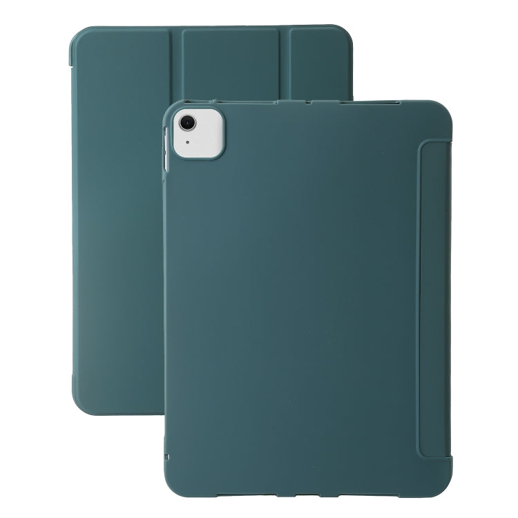 For iPad Air 11 2024 Three-fold Holder Flip Tablet Leather Case(Dark Green) - iPad Air 11 2024 Cases by PMC TechLife | Online Shopping South Africa | PMC TechLife | Buy Now Pay Later Mobicred