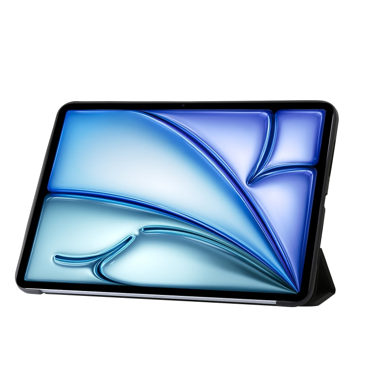 For iPad Air 11 2025 / 2024 Three-fold Holder Flip Tablet Leather Case(Black) - iPad Air 11 2025 / 2024 Cases by PMC TechLife | Online Shopping South Africa | PMC TechLife | Buy Now Pay Later Mobicred