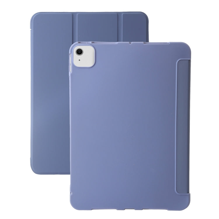 For iPad Air 11 2024 Three-fold Holder Flip Tablet Leather Case(Purple) - iPad Air 11 2024 Cases by PMC TechLife | Online Shopping South Africa | PMC TechLife | Buy Now Pay Later Mobicred