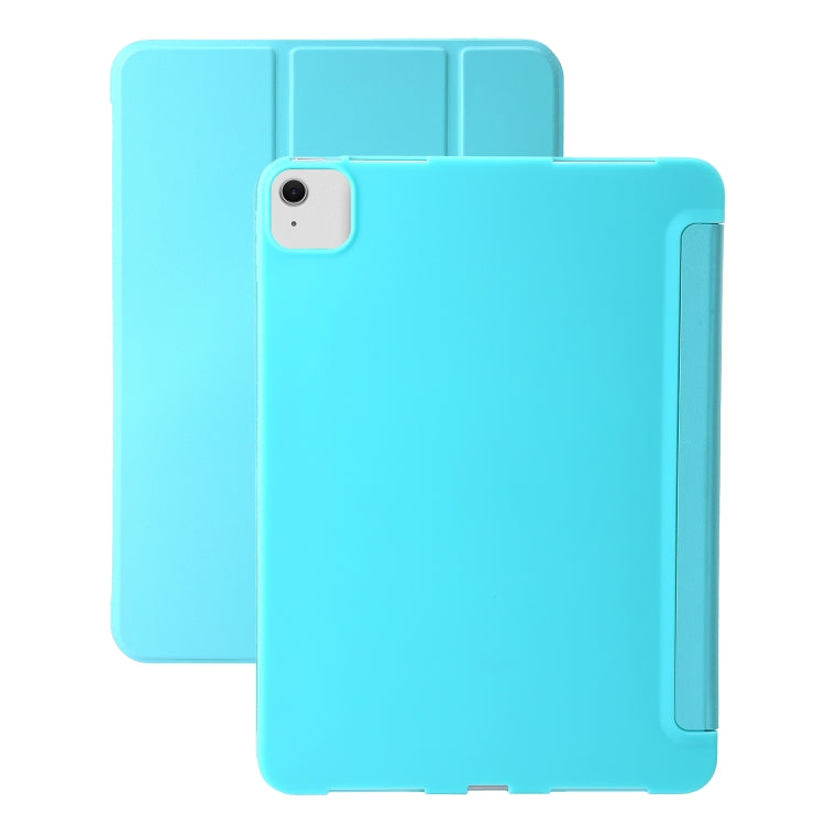 For iPad Air 11 2025 / 2024 Three-fold Holder Flip Tablet Leather Case(Mint Blue) - iPad Air 11 2025 / 2024 Cases by PMC TechLife | Online Shopping South Africa | PMC TechLife | Buy Now Pay Later Mobicred