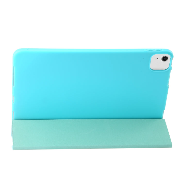 For iPad Air 11 2025 / 2024 Three-fold Holder Flip Tablet Leather Case(Mint Blue) - iPad Air 11 2025 / 2024 Cases by PMC TechLife | Online Shopping South Africa | PMC TechLife | Buy Now Pay Later Mobicred