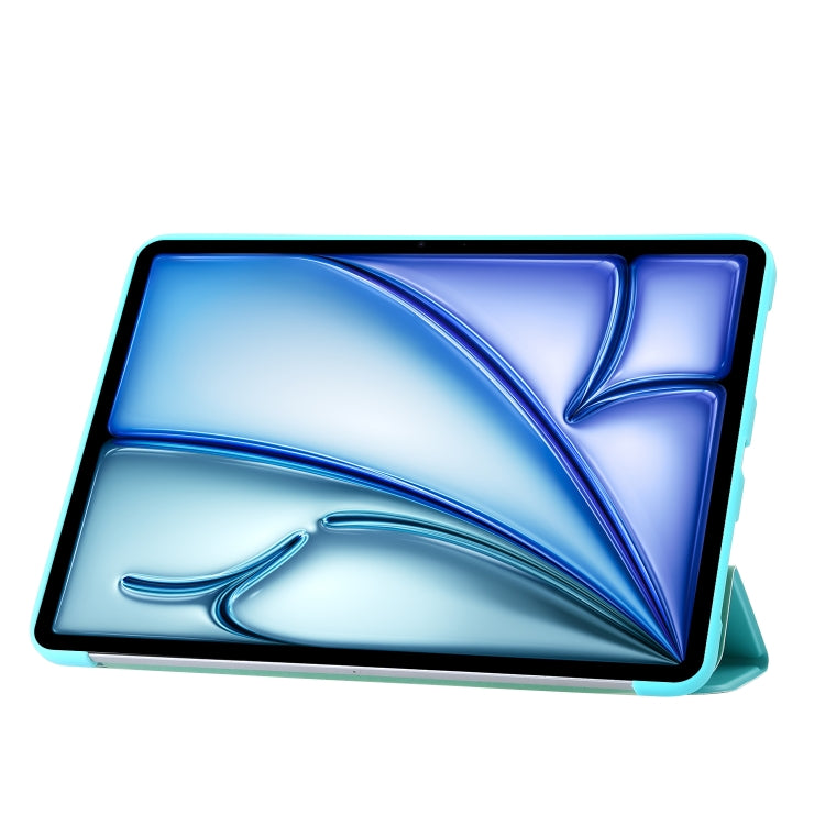 For iPad Air 11 2025 / 2024 Three-fold Holder Flip Tablet Leather Case(Mint Blue) - iPad Air 11 2025 / 2024 Cases by PMC TechLife | Online Shopping South Africa | PMC TechLife | Buy Now Pay Later Mobicred
