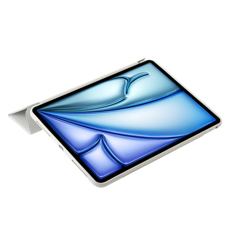 For iPad Air 11 2025 / 2024 Three-fold Holder Flip Tablet Leather Case(Grey) - iPad Air 11 2025 / 2024 Cases by PMC TechLife | Online Shopping South Africa | PMC TechLife | Buy Now Pay Later Mobicred