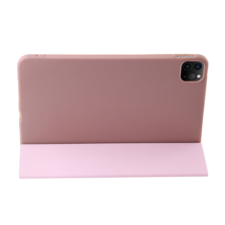 For iPad Pro 11 2024 Three-fold Holder Flip Tablet Leather Case(Rose Gold) - iPad Pro 11 2024 Cases by PMC TechLife | Online Shopping South Africa | PMC TechLife | Buy Now Pay Later Mobicred