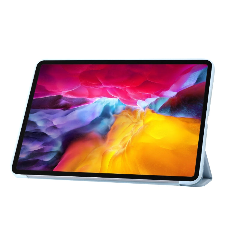 For iPad Pro 11 2024 Three-fold Holder Flip Tablet Leather Case(Sky Blue) - iPad Pro 11 2024 Cases by PMC TechLife | Online Shopping South Africa | PMC TechLife | Buy Now Pay Later Mobicred