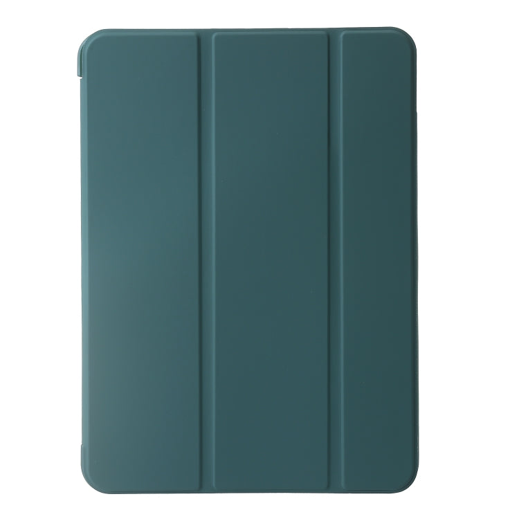 For iPad Pro 11 2024 Three-fold Holder Flip Tablet Leather Case(Dark Green) - iPad Pro 11 2024 Cases by PMC TechLife | Online Shopping South Africa | PMC TechLife | Buy Now Pay Later Mobicred
