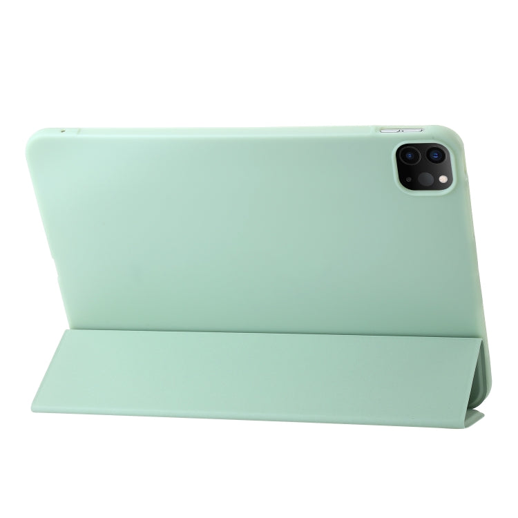 For iPad Pro 11 2024 Three-fold Holder Flip Tablet Leather Case(Mint Green) - iPad Pro 11 2024 Cases by PMC TechLife | Online Shopping South Africa | PMC TechLife | Buy Now Pay Later Mobicred