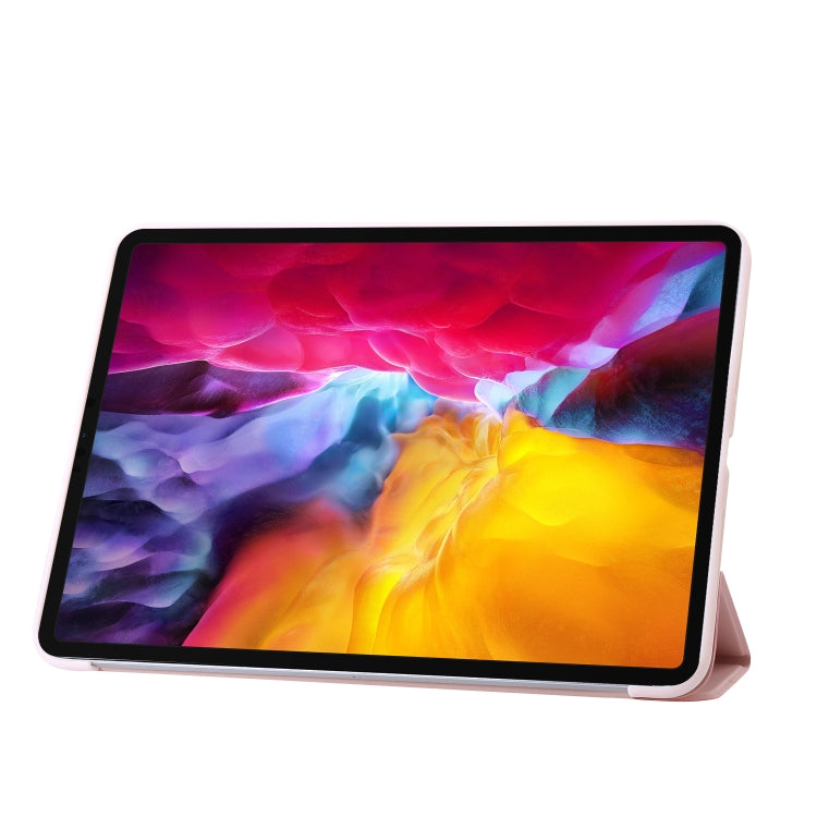 For iPad Pro 11 2024 Three-fold Holder Flip Tablet Leather Case(Light Pink) - iPad Pro 11 2024 Cases by PMC TechLife | Online Shopping South Africa | PMC TechLife | Buy Now Pay Later Mobicred