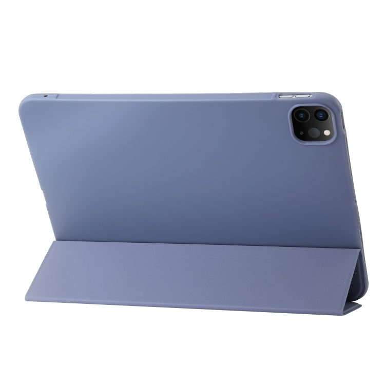 For iPad Pro 11 2024 Three-fold Holder Flip Tablet Leather Case(Purple) - iPad Pro 11 2024 Cases by PMC TechLife | Online Shopping South Africa | PMC TechLife | Buy Now Pay Later Mobicred