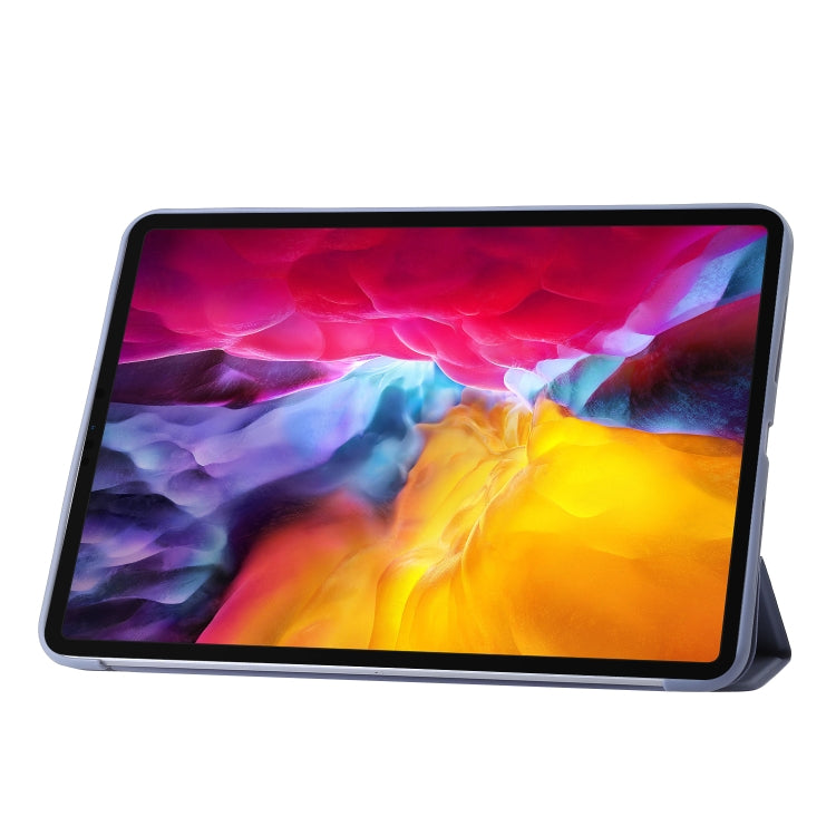 For iPad Pro 11 2024 Three-fold Holder Flip Tablet Leather Case(Purple) - iPad Pro 11 2024 Cases by PMC TechLife | Online Shopping South Africa | PMC TechLife | Buy Now Pay Later Mobicred