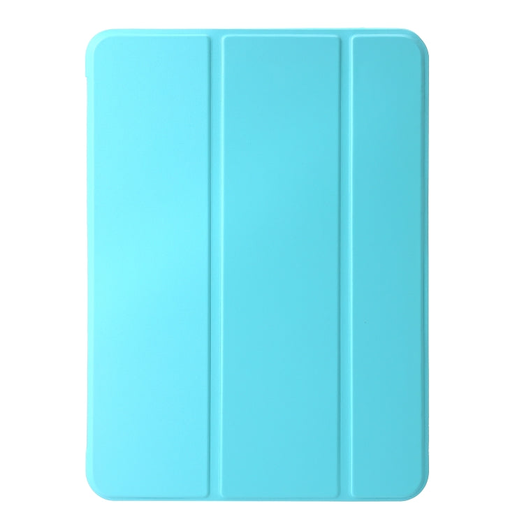 For iPad Pro 11 2024 Three-fold Holder Flip Tablet Leather Case(Mint Blue) - iPad Pro 11 2024 Cases by PMC TechLife | Online Shopping South Africa | PMC TechLife | Buy Now Pay Later Mobicred