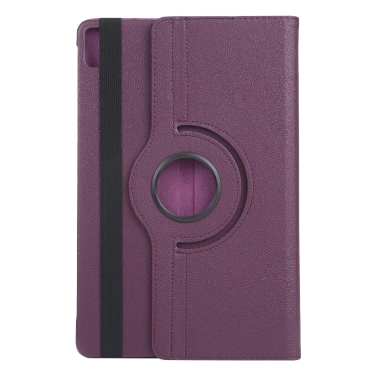 For iPad Pro 13 2024 360 Degree Rotation Litchi Texture Leather Tablet Case with Holder(Purple) - iPad Pro 13 2024 Cases by PMC TechLife | Online Shopping South Africa | PMC TechLife | Buy Now Pay Later Mobicred