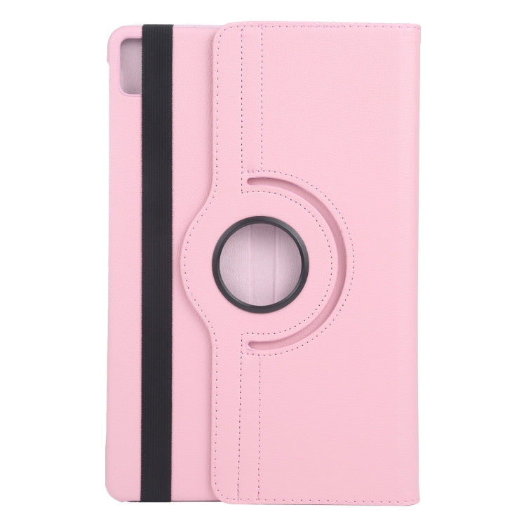 For iPad Air 13 2025 / 2024 360 Degree Rotation Litchi Texture Leather Tablet Case with Holder(Pink) - free shipping - PMC TechLife - Order now!