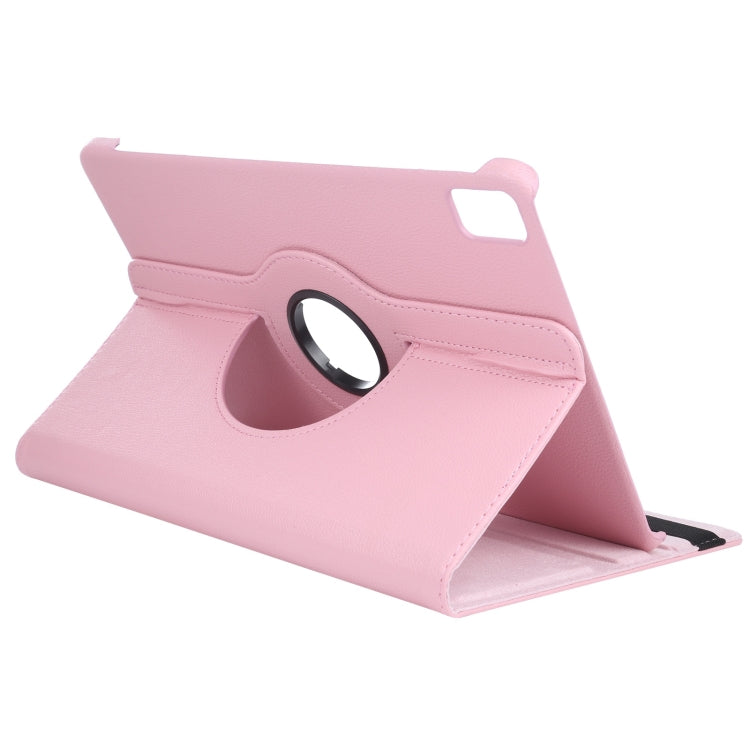 For iPad Air 13 2025 / 2024 360 Degree Rotation Litchi Texture Leather Tablet Case with Holder(Pink) - free shipping - PMC TechLife - Order now!