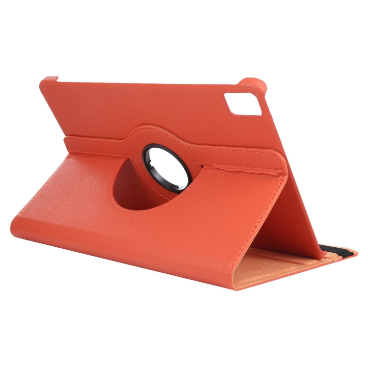 For iPad Air 13 2024 360 Degree Rotation Litchi Texture Leather Tablet Case with Holder(Orange) - iPad Air 13 2024 Cases by PMC TechLife | Online Shopping South Africa | PMC TechLife | Buy Now Pay Later Mobicred