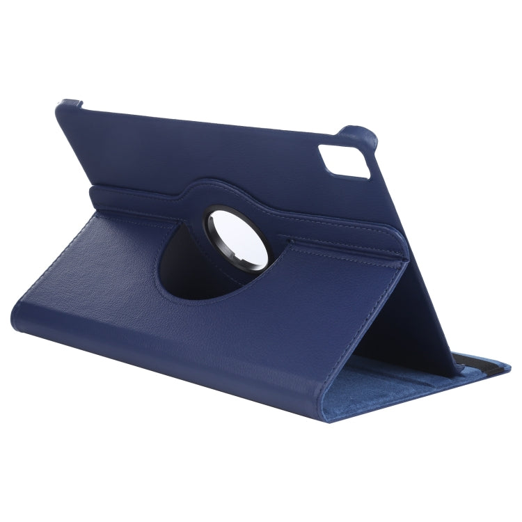 For iPad Air 11 2024 360 Degree Rotation Litchi Texture Leather Tablet Case with Holder(Dark Blue) - iPad Air 11 2024 Cases by PMC TechLife | Online Shopping South Africa | PMC TechLife | Buy Now Pay Later Mobicred