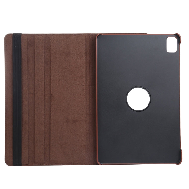 For iPad Pro 11 2024 360 Degree Rotation Litchi Texture Leather Tablet Case with Holder(Brown) - iPad Pro 11 2024 Cases by PMC TechLife | Online Shopping South Africa | PMC TechLife | Buy Now Pay Later Mobicred