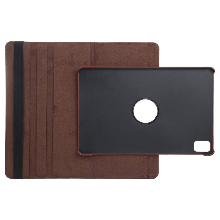 For iPad Pro 11 2024 360 Degree Rotation Litchi Texture Leather Tablet Case with Holder(Brown) - iPad Pro 11 2024 Cases by PMC TechLife | Online Shopping South Africa | PMC TechLife | Buy Now Pay Later Mobicred