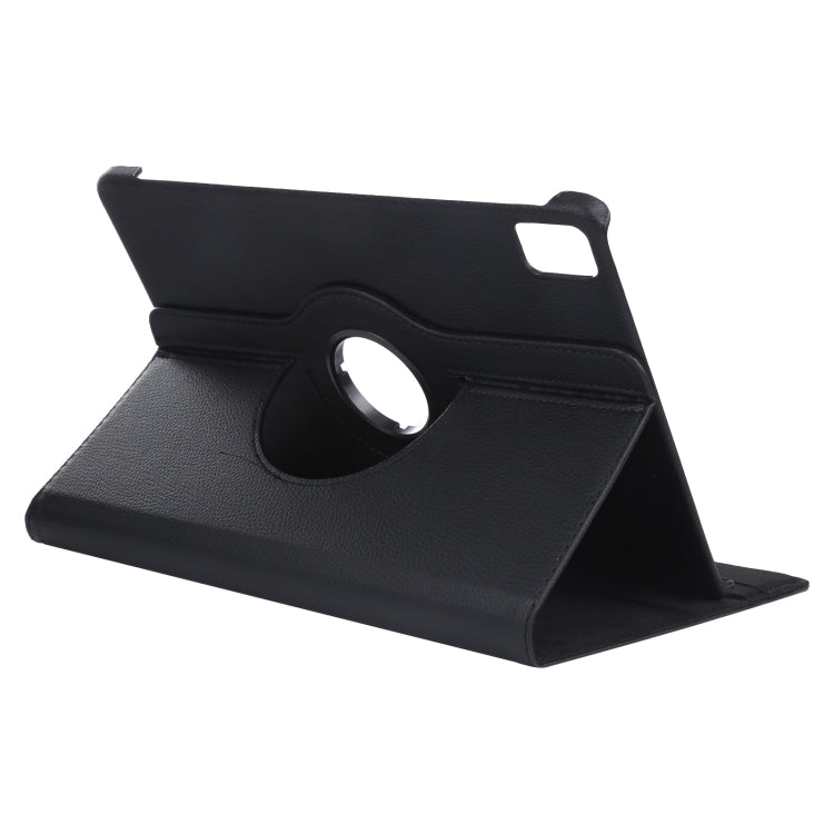For iPad Pro 11 2024 360 Degree Rotation Litchi Texture Leather Tablet Case with Holder(Black) - iPad Pro 11 2024 Cases by PMC TechLife | Online Shopping South Africa | PMC TechLife | Buy Now Pay Later Mobicred
