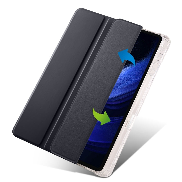 For iPad Pro 11 2024 3-fold Clear TPU Smart Leather Tablet Case with Pen Slot(Black) - iPad Pro 11 2024 Cases by PMC TechLife | Online Shopping South Africa | PMC TechLife | Buy Now Pay Later Mobicred
