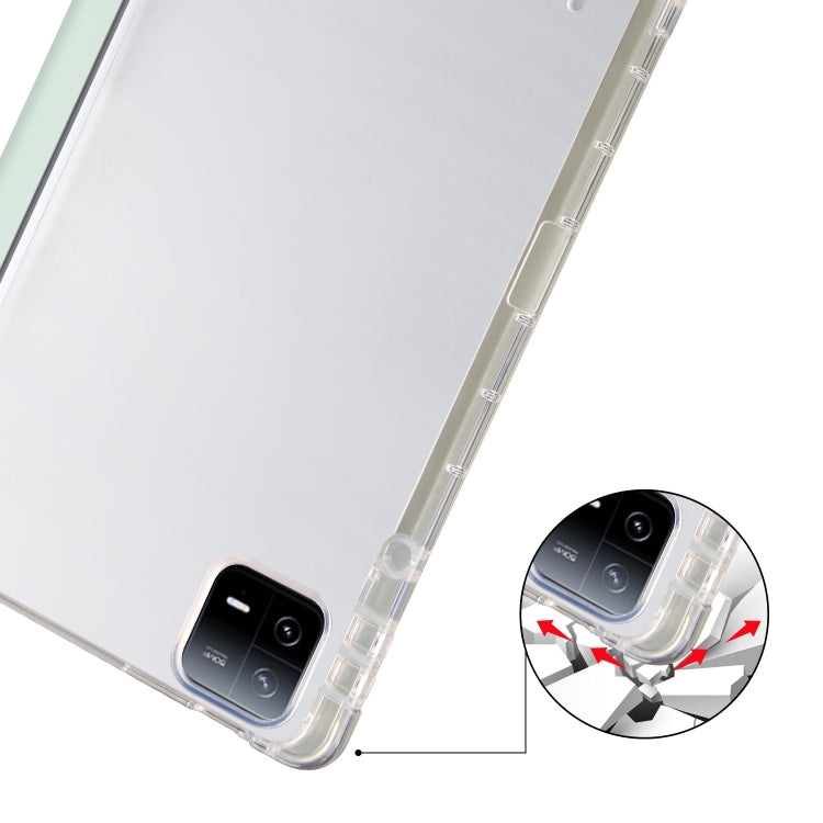 For iPad Air 11 2024 3-fold Clear TPU Smart Leather Tablet Case with Pen Slot(Light Green) - iPad Air 11 2024 Cases by PMC TechLife | Online Shopping South Africa | PMC TechLife | Buy Now Pay Later Mobicred