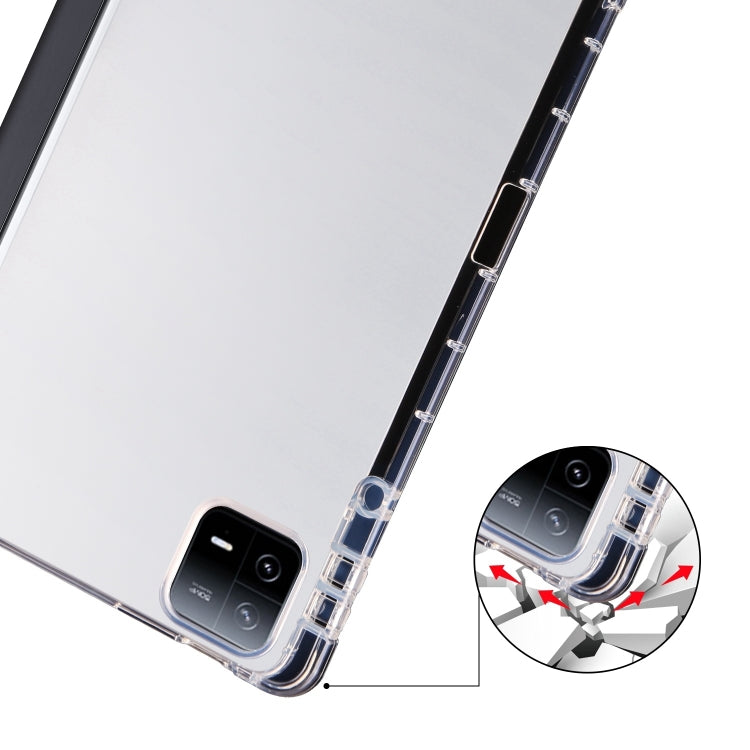 For iPad Air 13 2025 / 2024 3-fold Clear TPU Smart Leather Tablet Case with Pen Slot(Black) - iPad Air 13 2025 / 2024 Cases by PMC TechLife | Online Shopping South Africa | PMC TechLife | Buy Now Pay Later Mobicred